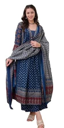 77% Off: KLOSIA Women’s Rayon Printed Anarkali Kurta and Pant with Dupatta Set @ Rs 699