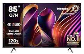 Hisense 215 cm (85 inches) Q7N Series 4K Ultra HD Smart QLED TV 85Q7N @ Rs 129,999 with 57% Off: