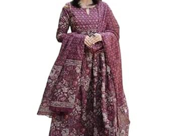 77% Off: Alvami Women Anarkali Kurta and Pant Set With Dupatta @ Rs 599