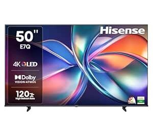 Hisense 126 cm (50 inches) E7Q Series 4K Ultra HD Smart QLED TV 50E7Q @ Rs 26,999 with 50% Off: