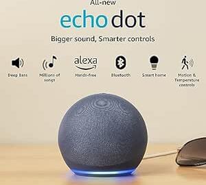 Amazon Echo Dot (5th Gen) | Smart speaker with Bigger sound, Motion De @ Rs 4,449 with 19% Off: