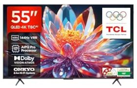 TCL 139 cm (55 inches) 4K Ultra HD Smart QLED Google TV 55T8C @ Rs 34,990 with 68% Off: