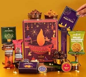 EAT BETTER CO- Utsav Diwali Gift Hamper – 10 Item Combo Pack – Gold Em @ Rs 599 with 50% Off:
