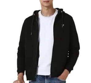 41% Off: Allen Solly Men’s Sweatshirt with Hoodie (ASSTQRGFT10876_BLACK_XL) @ Rs 1232