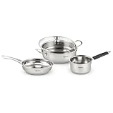 Lifelong Stainless Steel Kadai Frypan Saucepan for Cooking