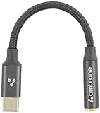 Ambrane Type C to 35mm Audio Jack Converter with DAC Headphone Adapter