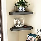 Home Sparkle Set of 2 Corner Wall Shelves Engineered Wood