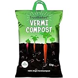 TrustBasket Vermicompost 5kg 100 Natural Organic Fertilizer for Plants NutrientRich Compost for Home Garden Improves Plant Health Water Retention Soil Quality Ideal for All Gardening Needs