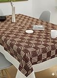 CASANEST 24 Seater PVC Table Cover Beige Brown Squares Anti Slip 40×60 Inches at Rs 173