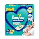 Pampers Complete Skin Comfort Pants Antirash blanket New BornXSmall NBXS 54 Count Upto 5kg at Rs 396