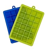 Clazkit Silicone Ice Cube Trays 2 Pack 24 Cavity Per Ice Tray Multicolor