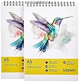 Solimo Sketchbooks SpiralBound Mini Size ProfessionalGrade Sheets Compatible with a Range of Art Material A5 Set of 2 Paper Acrylic at Rs 163
