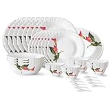 Larah by Borosil Stargazer Fluted Series Opalware Dinner Set