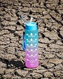 Clazkit Plastic Unbreakable Water Bottle With Motivational Time Marker Sipper Bottle For Adults Water Bottle For Gym OfficeWater Bottle For KidsBoysGirls Blue 1 Ltr 1 Pc at Rs 67