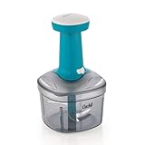 Clazkit Push Chopper Manual Hand Press Push Chopper with 3 Blades for Effortless Chopping Vegetables Fruits750ML Multicolor at Rs 71