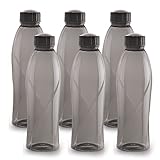 CELLO Texas PET Bottle Leak Proof and Break Proof Perfect for School College Work and Outdoor Adventures Water Bottle 1 Litre Set of 6