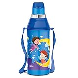 MILTON Kool Steelight 400 Kids Plastic Insulated Water Bottle with Straw 380 ml Sipper Bottle Leak Proof BPA Free Food Grade School Picnic Bottle Pearl Blue at Rs 206