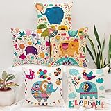 STITCHNEST Set of 5 Polycotton Cushion Covers 16×16 Inches