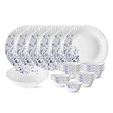 Larah by Borosil Silk Series Opalware Dinner Set 19 Pieces for Family of 6 at Rs 1299