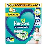Pampers Complete Skin Comfort Pants Antirash blanket Lotion with Vitamin E Aloe VeraDouble Extra Large size baby diapers XXL 42 Count1525kg