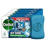Dettol Icy Cool Bathing Soap Bar With 3x intense cooling 625gm 125gm Pack of 5 at Rs 194