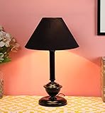 Loottu casa Black Cotton Shade with Black MetalIron Base Table Lamp 392