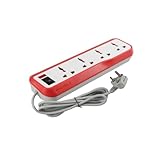 Havells EcoStar 41 Extension Board Overload Over Current Over Voltage Protection 4 Mtr Copper Wire ISI Certified Wire Plug Universal 3 Pin 4 Sockets LED Indicator Home Office Use