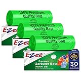 Ezee Premium Garbage Bags for DustbinTrash Bag 90 Pcs Medium 19 X 21 Inches 30 Pcs x Pack of 3