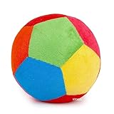 Storio Plastic Soft Plush Toys Baby Ball with Rattle Sound for Baby Boy Girl Kids 11 Cm Multi Color Exercise Fitness