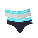 US Polo Assn Men Logo Waistband Cotton Stretch IYAH Briefs Pack of 2