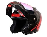 Vega Crux Dx Checks FlipUp Full Face Helmet Black Red Size M 1312 at Rs 1312