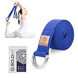 Boldfit Yoga Belt for Women and Men Yoga Strap for Stretching 6 Feet Blue