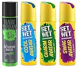 Set Wet Deodorant Spray Perfume for Men 150ml Cool Charm and Swag Avatar Pack of 3 Set Wet Hair Spray for Men Extreme Hold 200ml