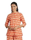 Myx Women Printed Regular Cotton Short Kurti Available in Plus Sizes