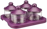 Solimo AirTight Dry Fruit Container Tray Set With LidServing Tray Airtight Plastic Storage Container Set 500 MlSet Of 4 Purple