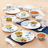 Larah By Borosil Opalware Dinner Set With Glasses 40 Pieces for 1867