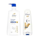 Dove Intense Repair Shampoo 650ml Dove Intense Repair Conditioner 175ml Combo Enriched With Keratin Actives to Smoothen Dry and Frizzy Hair Deep Conditions Damaged Hair for Men Women
