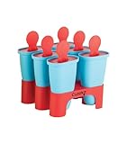 Clazkit Set of 6 Plastic Reusable Ice Pop Makers Homemade PopsicleFrozen Ice