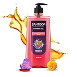 Santoor Brightening Shower Gel With Natural Saffron Marigold Extracts For Men Women For Glowing Skin Suitable For All Skin Types No Parabens No Silicones 500ml