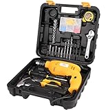 Asian Paints Corded Electric Professional Impact Drill Tool Kit550 Watts2900 RpmChuck 13Mm Machine Variable SpeedForwardReverse RotationDouble InsulationImproved Carbon Brush88 PcsYellow
