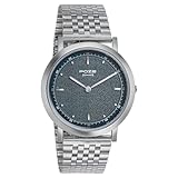 Sonata Poze Quartz Analog Teal Blue Dial Silver Metal Strap Watch for Men