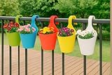 Plastic Hanging Planters 5 Pcs 8 Inch Multicolor