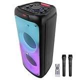 ZEBRONICS 120 Watts Party Speaker with 2 Wireless Mic 7 hrs Playtime Karaoke Recording Function TWS Bluetooth USB AUX mSD RGB Modes Thump 700 Black