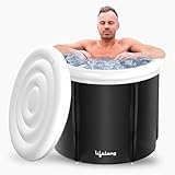 Lifelong Ice Bath Tub for Adults Cold Plunge Ice Recovery Bath Tub Durable Multiple Layered Portable Ice Bath Plunge Tub Ice Bath Container for Therapy Training in Homes Gyms Black