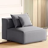 LootHome Centre Mills Solid Wood Fabric 1Seater Armless Sofa 4999