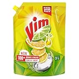 Vim Dishwash Liquid 3 L pouch Removes 100 Odours Grease in 1 at Rs 342