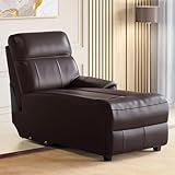 Home Centre Stockholm Half Leather 1Seater Push Back Lounge Recliner 14499