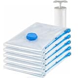 Lifelong Pack of 5 Vacuum Bags for Travel Vacuum Storage Bags with Pump Packing Large Storage Bags for Clothes Other Items Reusable Space Saver Bags for Storage More Space to Keep Esials