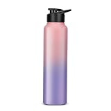 LONGWAY Rush 1 LTR Stainless Steel Water Bottle LeakProof RustFree Design Perfect for School Office Home Gym Travel Ideal for Men Women Kids 1000 ml AquaRose
