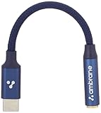 Ambrane Type C to 35mm Audio Jack Converter with DAC Headphone Adapter